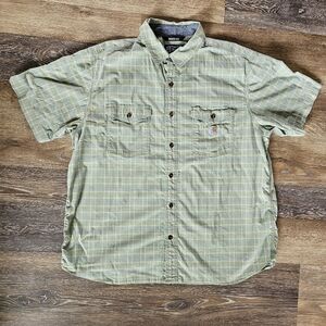 Carhartt Rugged Flex Green Plaid Shirt Button Down Relaxed Fit Size 2XL